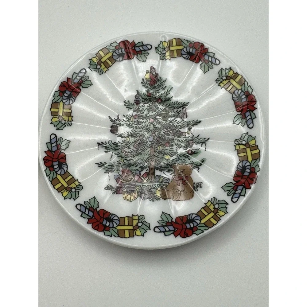 Formalities BAUM BROS‎ Teddy Bear Christmas Porcelain Plates, 2 Plates